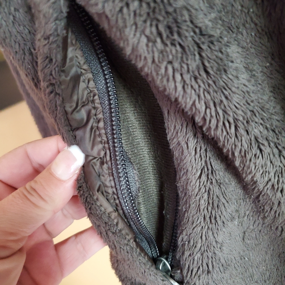 NORTH FACE BROWN FURRY FULL ZIP JACKET - Picture 8 of 16